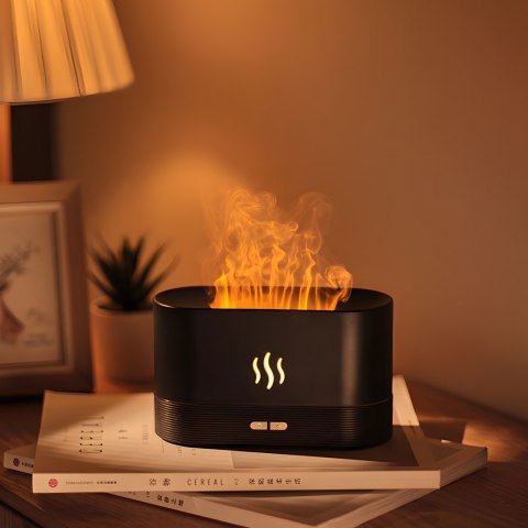 Nawilżacz powietrza kominek dyfuzor aromaterapia led lampka efekt ognia