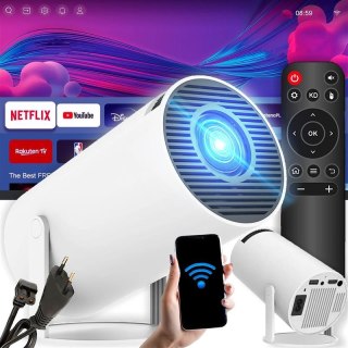Projektor rzutnik android tv wifi full hd przenośny smart głośnik obrotowy