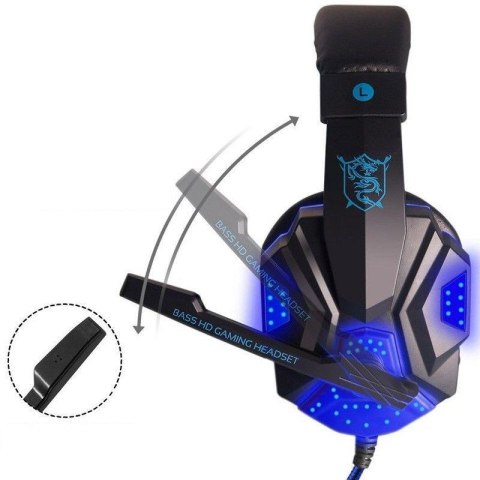 Słuchawki gamingowe dla gracza pc usb led mikrofon