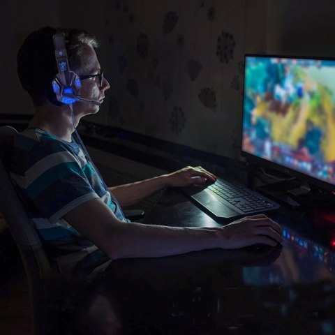 Słuchawki gamingowe dla gracza pc usb led mikrofon