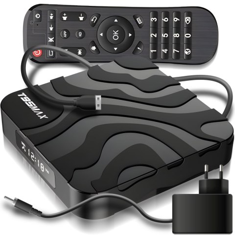Smart tv box android 9 64bit 6k wifi 802.11n hdr + pilot wejście lan - e128