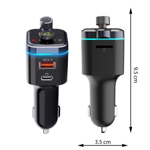 Transmiter fm bluetooth ładowarka mp3 2xusb sd lcd - e665