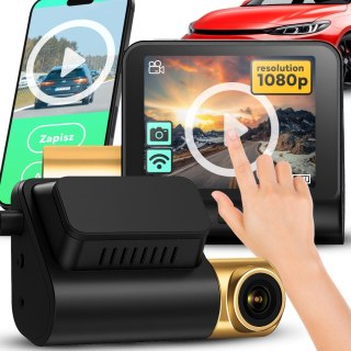 Wideorejestrator samochodowy z wyświetlaczem dash cam gps wifi