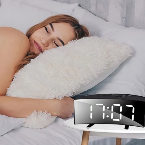 Zegar cyfrowy elektroniczny budzik led termometr -e738