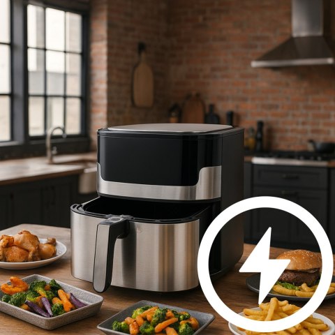 Air fryer frytkownica beztłuszczowa wifi 6.5l. z wyświetlaczem lcd 10 menu or1293