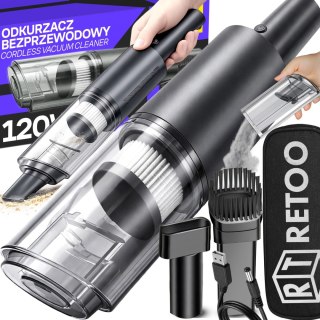 Bezprzewodowy odkurzacz samochodowy 120w ręczny mocny filtr hepa+końcówki - or1337