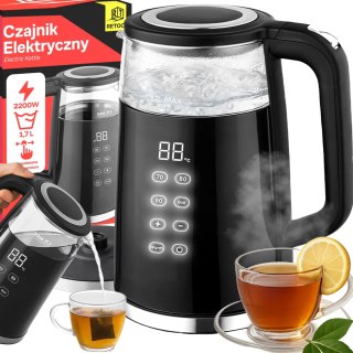 Czajnik elektryczny bezprzewodowy 1,7l 2200w szklany regulacja temperatury or1300