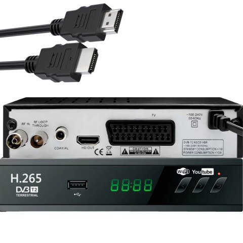 Dekoder tuner tv naziemnej usb 5v full hd dvb-t2 antena pilot + kabel hdmi - er1238