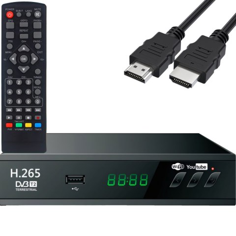 Dekoder tuner tv naziemnej usb 5v full hd dvb-t2 antena pilot + kabel hdmi - er1238