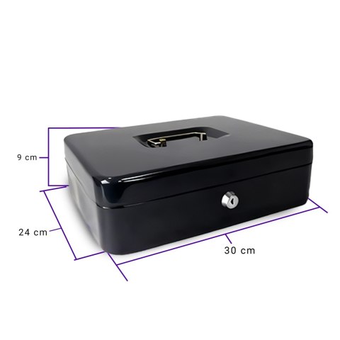 Duża kasetka na klucze sejf skrzynka metalowa pieniądze klucz xxl 30x24x9cm