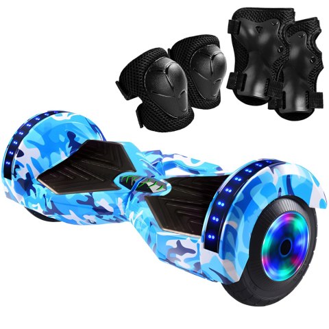 Hoverboard 8 cali deskorolka elektryczna led deska głośnik bt ochraniacze er033