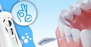 Irygator do zębów bezprzewodowy dentystyczny 4 tryby 7 końcówek 300ml etui
