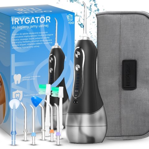 Irygator do zębów bezprzewodowy dentystyczny 5 trybów 8 końcówek 300ml+etui