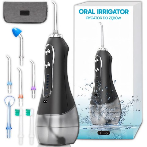 Irygator do zębów bezprzewodowy dentystyczny 5 trybów 8 końcówek 300ml+etui