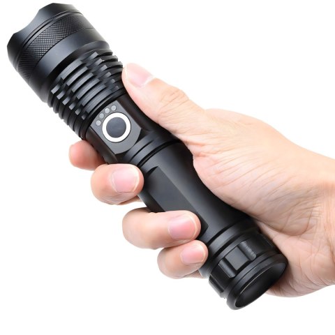Latarka taktyczna mocna led akumulatorowa survivalowa wojskowa usb 5 trybów - er1264