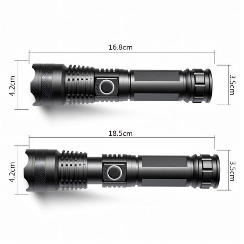 Latarka taktyczna mocna led akumulatorowa survivalowa wojskowa usb 5 trybów - er1264