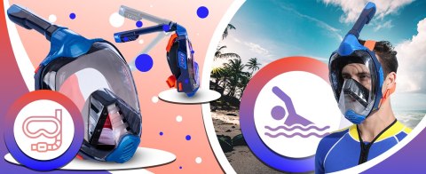Maska do nurkowania snorkelingu na całą twarz do wody l/xl pełnotwarzowa - sr255