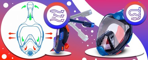 Maska do nurkowania snorkelingu na całą twarz do wody l/xl pełnotwarzowa - sr255