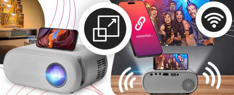 Mini projektor rzutnik led przenośny wifi full hd tv hdmi 3000lm lcd+ pilot - er1160