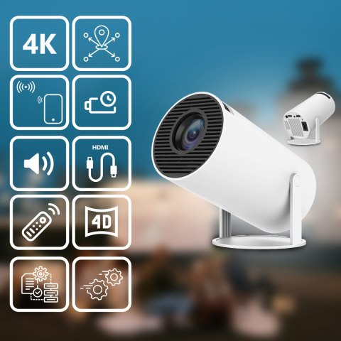 Projektor rzutnik android tv wifi full hd przenośny smart głośnik obrotowy