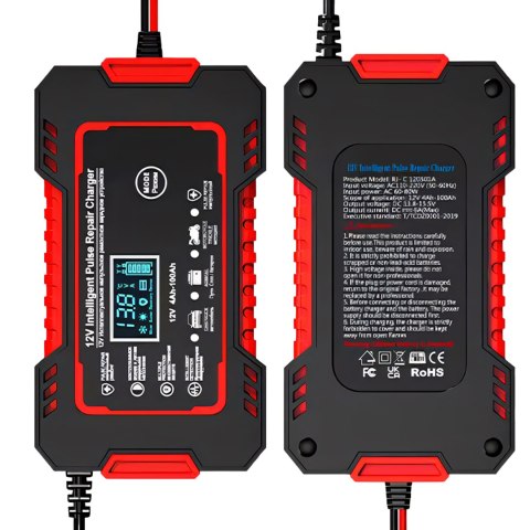 Prostownik automatyczny samochodowy funkcja naprawy inteligentny 12v lcd - er1084