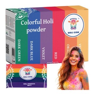 Kolorowy proszek Holi zestaw 6x100g Holi Cow 27335