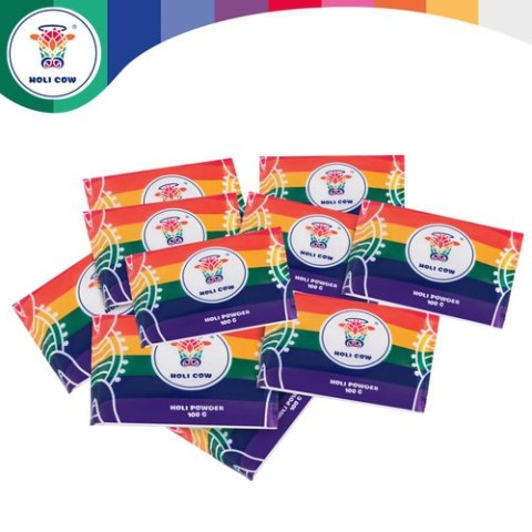 Kolorowy proszek Holi zestaw10x100g Holi Cow 27334