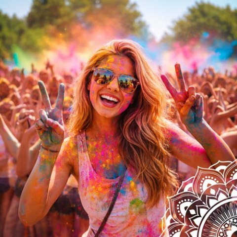 Kolorowy proszek Holi zestaw10x100g Holi Cow 27334