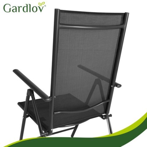Krzesło ogrodowe składane czarne 2szt. Gardlov