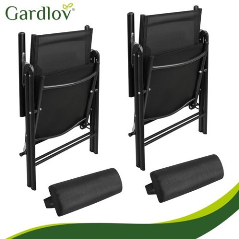Krzesło ogrodowe składane czarne 2szt. Gardlov