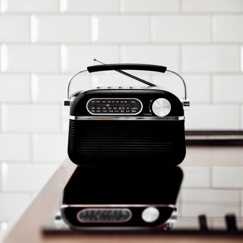 Radio kuchenne retro przenośne sieciowe na baterie strojenie fm am głośnik