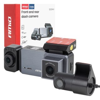 Wideorejestrator samochodowy 4k + 1k + 2k wlan wifi uhd 512 gb amio-04802