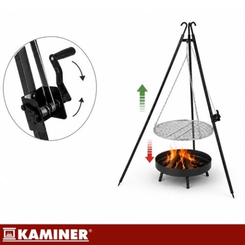 Grill ogrodowy trójnóg 190x70cm Kaminer