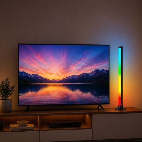 Lampa Podłogowa LED Narożna Stojąca RGB Tryb Muzyczny Aplikacja Pilot 90cm