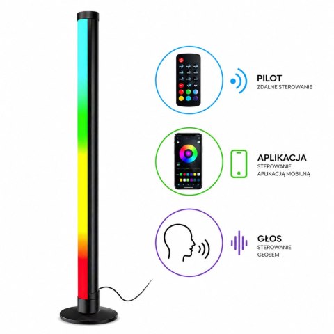 Lampa Podłogowa LED Narożna Stojąca RGB Tryb Muzyczny Aplikacja Pilot 90cm
