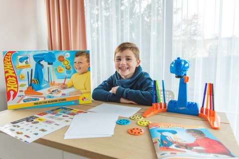 Zestaw szkoła rysowania z projektorem - hot wheels