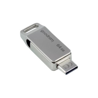 Pendrive Goodram USB + USB C 64GB srebrny