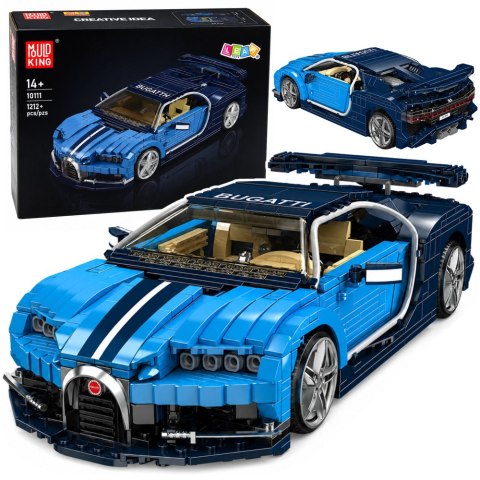 Klocki Konstrukcyjne Samochód Sportowy Bugatth Niebieski 1212 el.