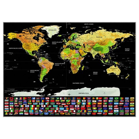 Mapa Świata Zdrapywanka Plakat Do Drapania Dla Podróżnika 82 x 59 cm