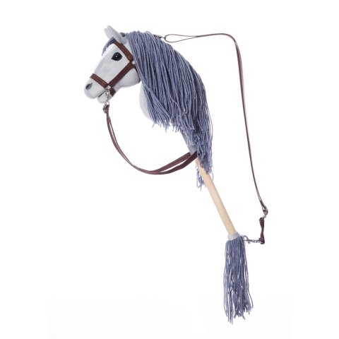 Koń na kiju hobby horse hoppihorse a4 szary, maść siwa