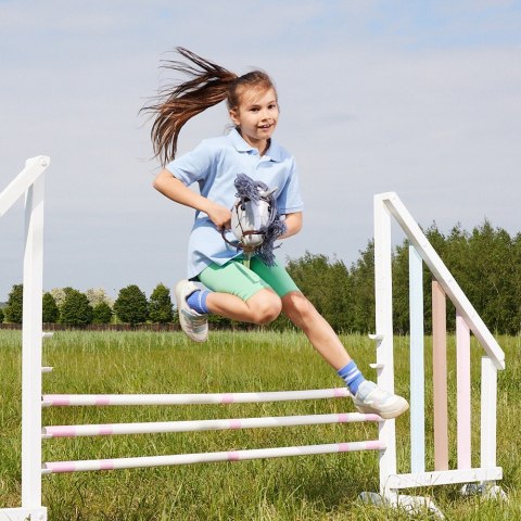 Koń na kiju hobby horse hoppihorse a4 szary, maść siwa