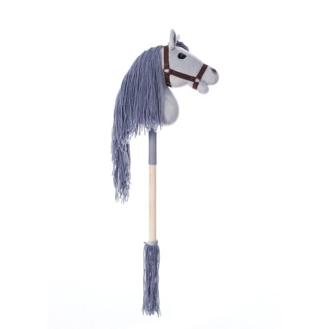 Koń na kiju hobby horse hoppihorse a4 szary, maść siwa