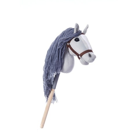 Koń na kiju hobby horse hoppihorse a4 szary, maść siwa