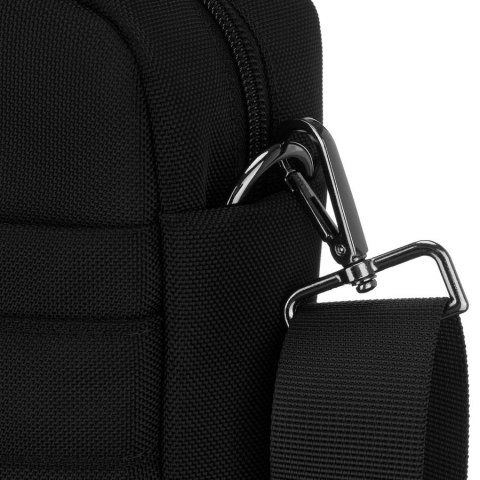 Męska torba na laptopa z wytrzymałej cordury w czarnym kolorze, zamykana suwakiem - Peterson