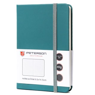 Notes w formacie A6 w zielonym kolorze zadrukowany w linie - Peterson