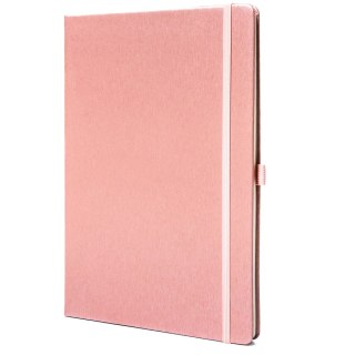 Notes w formacie B5 w różowym kolorze, zadrukowany w kropki i wyposażony w gumkę zamykającą - Peterson