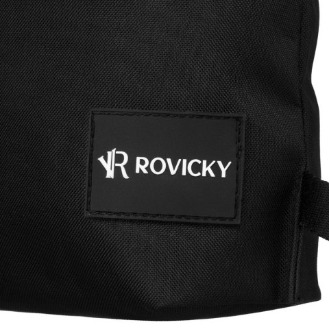 Pojemny plecak-worek z materiału syntetycznego w czarnym kolorze - Rovicky
