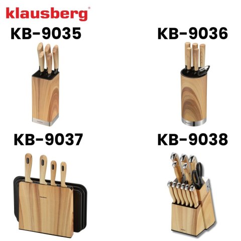 Zestaw noży kuchennych, 13 el., ostrzałka, klausberg kb-9038