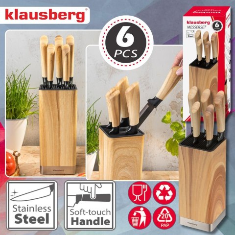 Zestaw noży kuchennych, 5 noży w bloku, klausberg kb-9035