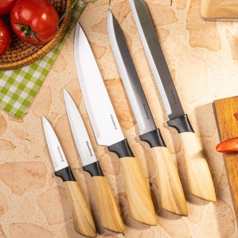 Zestaw noży kuchennych, 5 noży w bloku, klausberg kb-9035